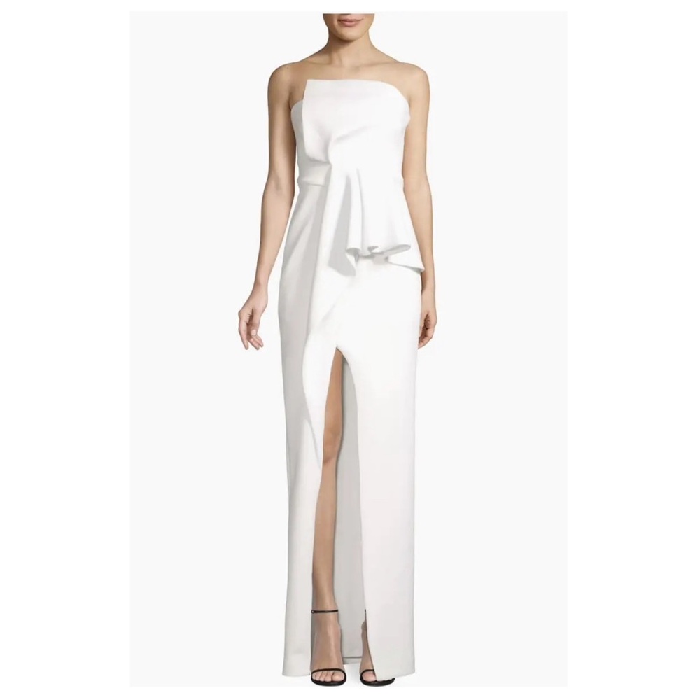 Black Halo Jonas Asymmetrical Draped Gown